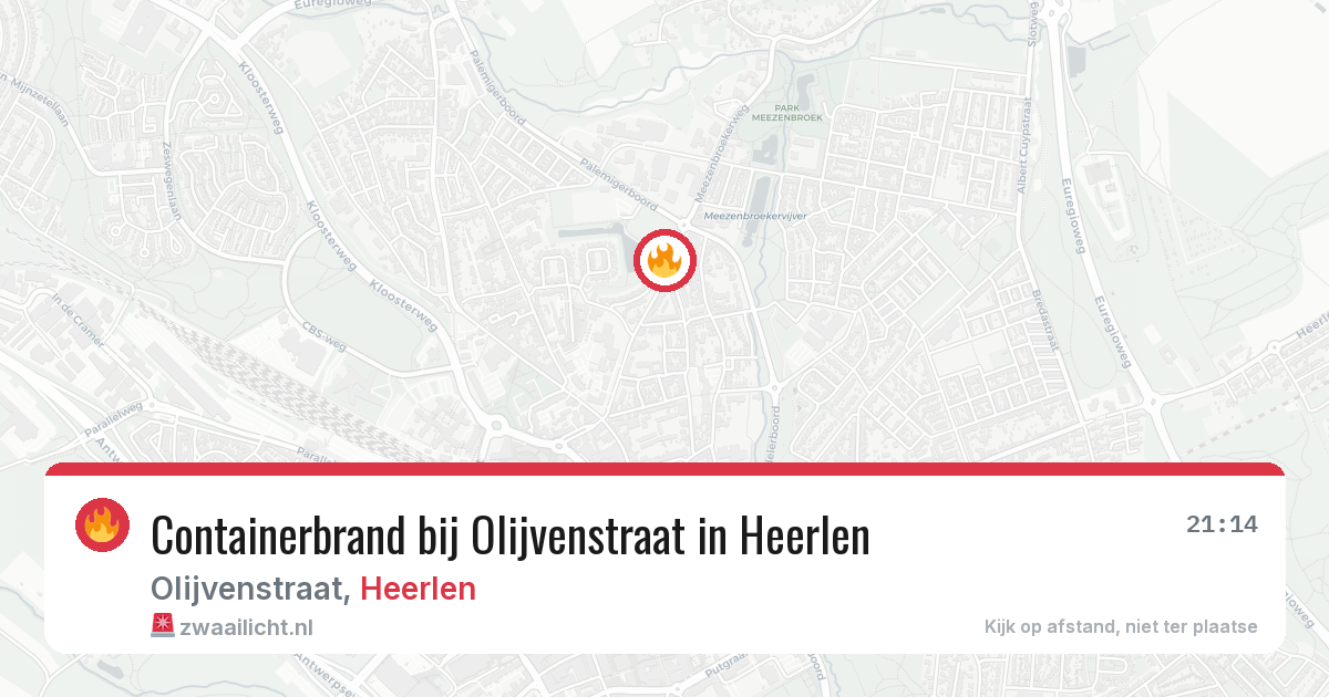 Containerbrand bij Olijvenstraat in Heerlen — 21 mei 2026