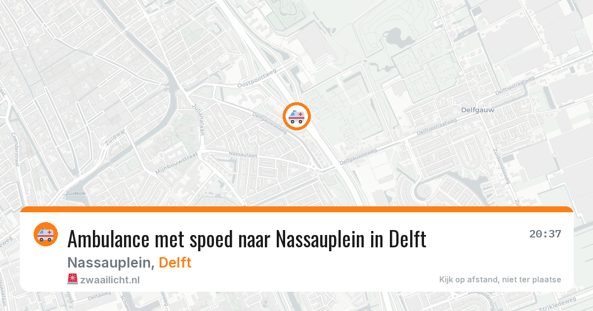 Ambulance met spoed naar Nassauplein in Delft — 7 aug 2026