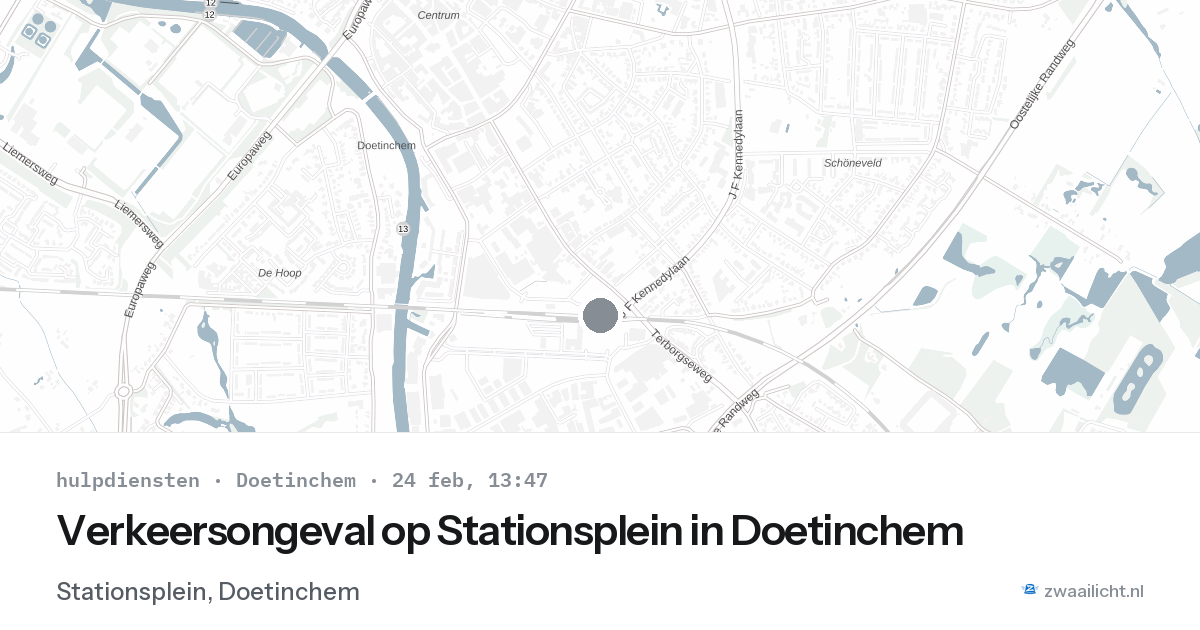 Verkeersongeval op Stationsplein in Doetinchem — 24 feb 2026