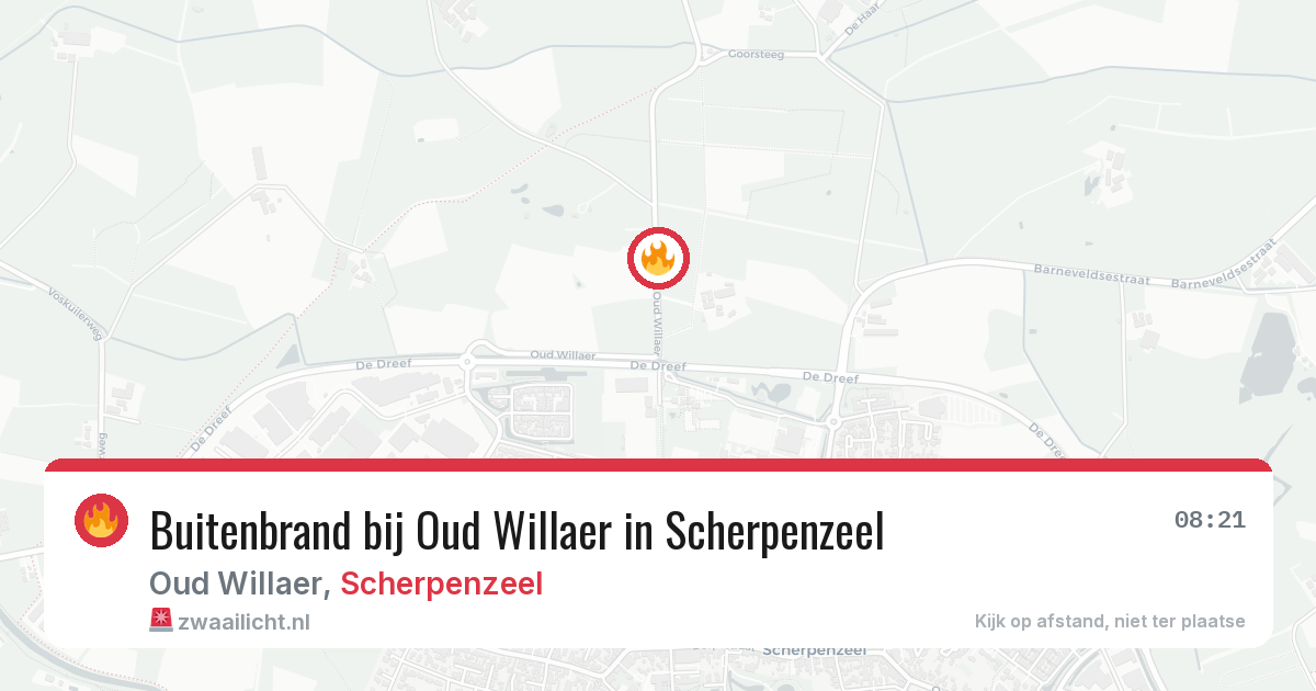 Buitenbrand bij Oud Willaer in Scherpenzeel — 4 jul 2026