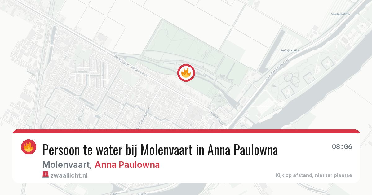 Persoon te water bij Molenvaart in Anna Paulowna — 2 feb 2026