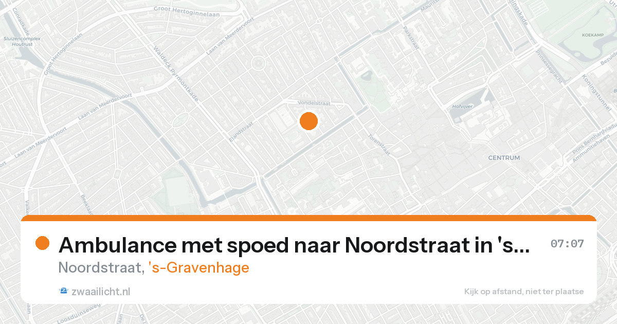 Ambulance met spoed naar Noordstraat in 's-Gravenhage — 23 aug 2026