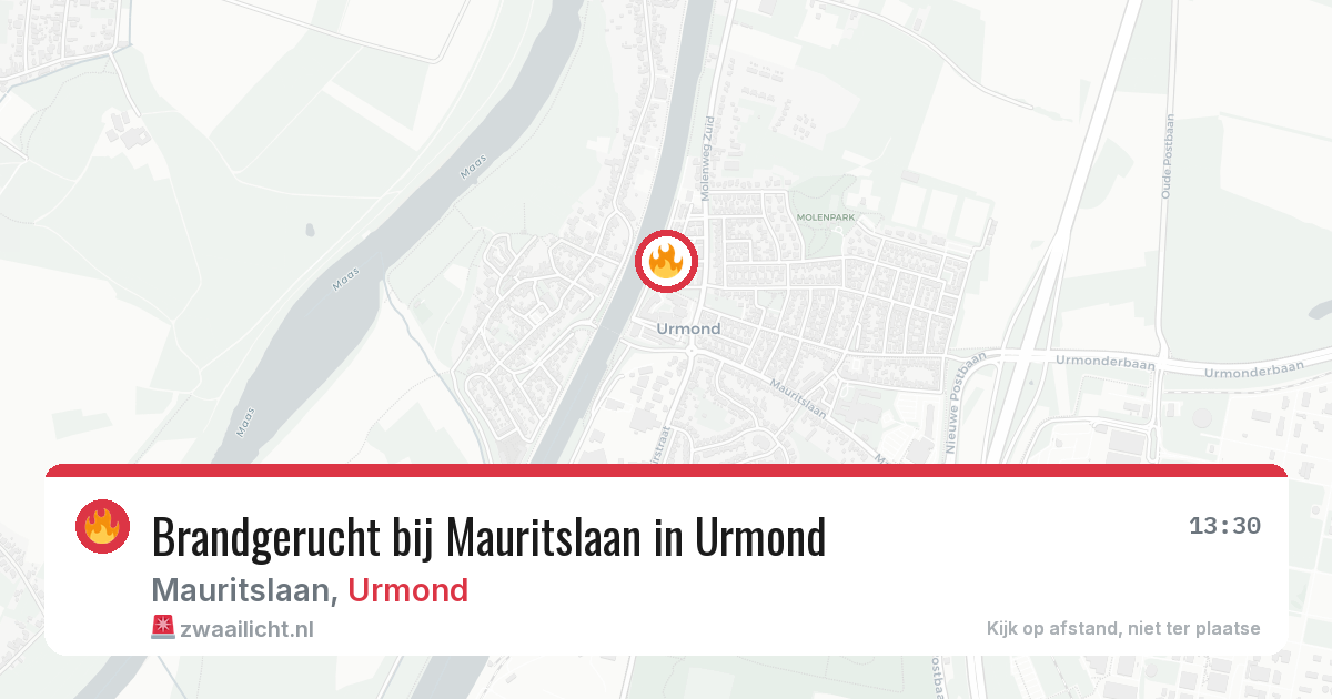 Brandgerucht bij Mauritslaan in Urmond — 25 mei 2026