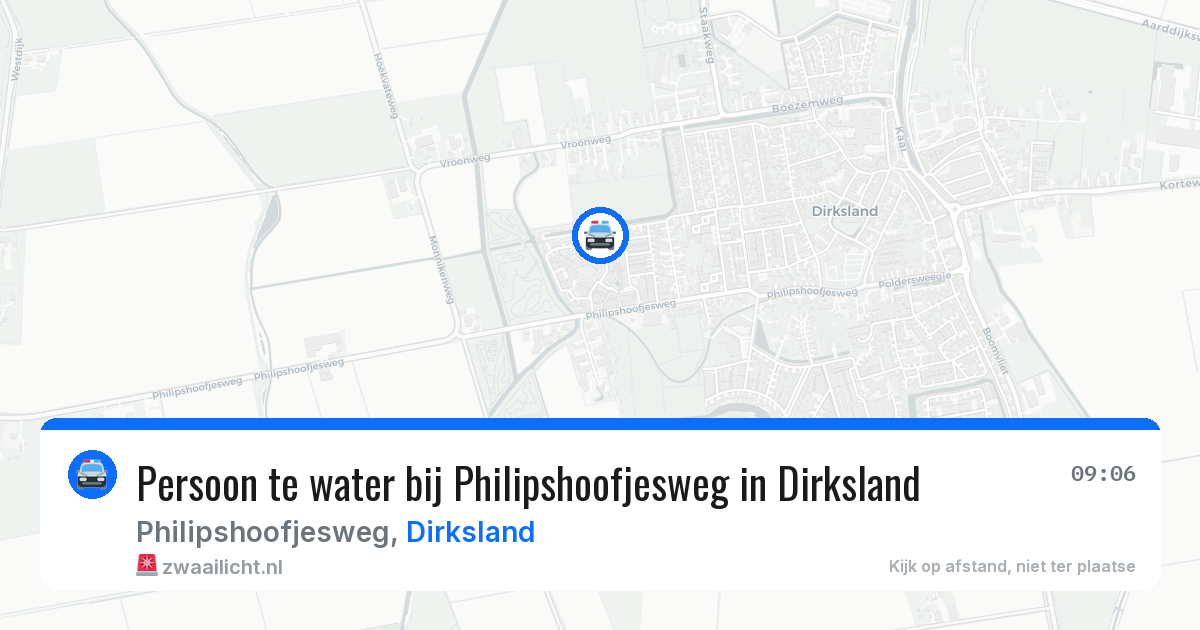 Persoon te water bij Philipshoofjesweg in Dirksland — 21 jan 2026