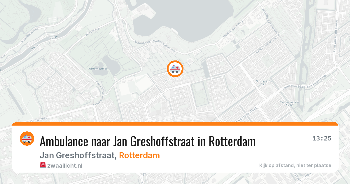 Ambulance naar Jan Greshoffstraat in Rotterdam — 10 aug 2026
