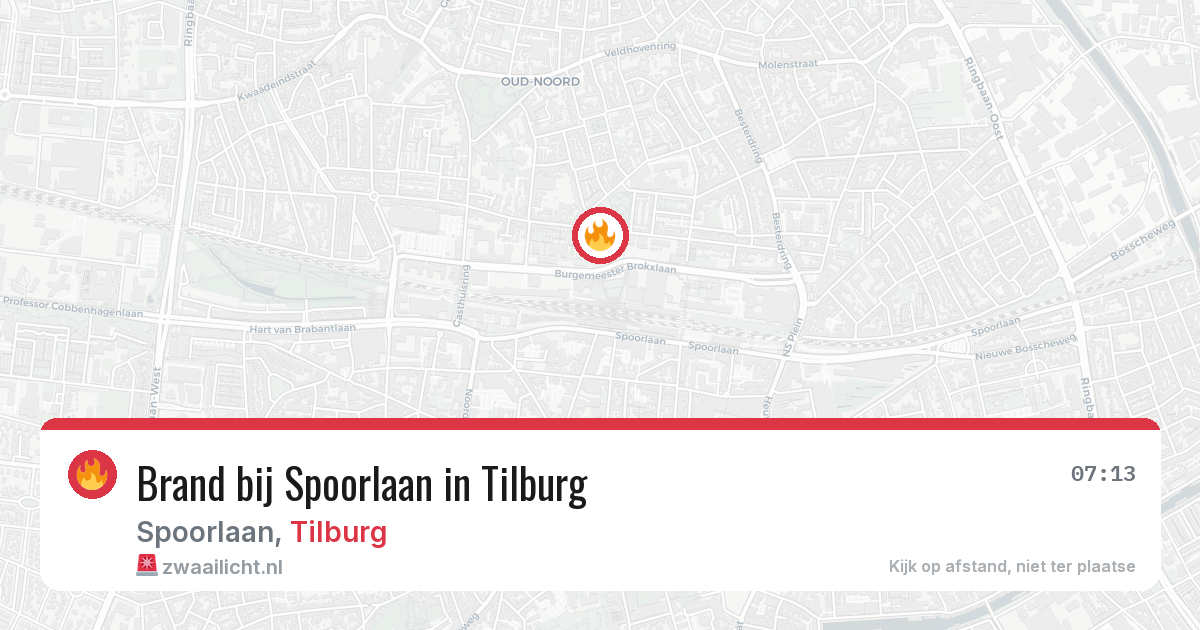 Brand bij Spoorlaan in Tilburg — 7 jun 2026