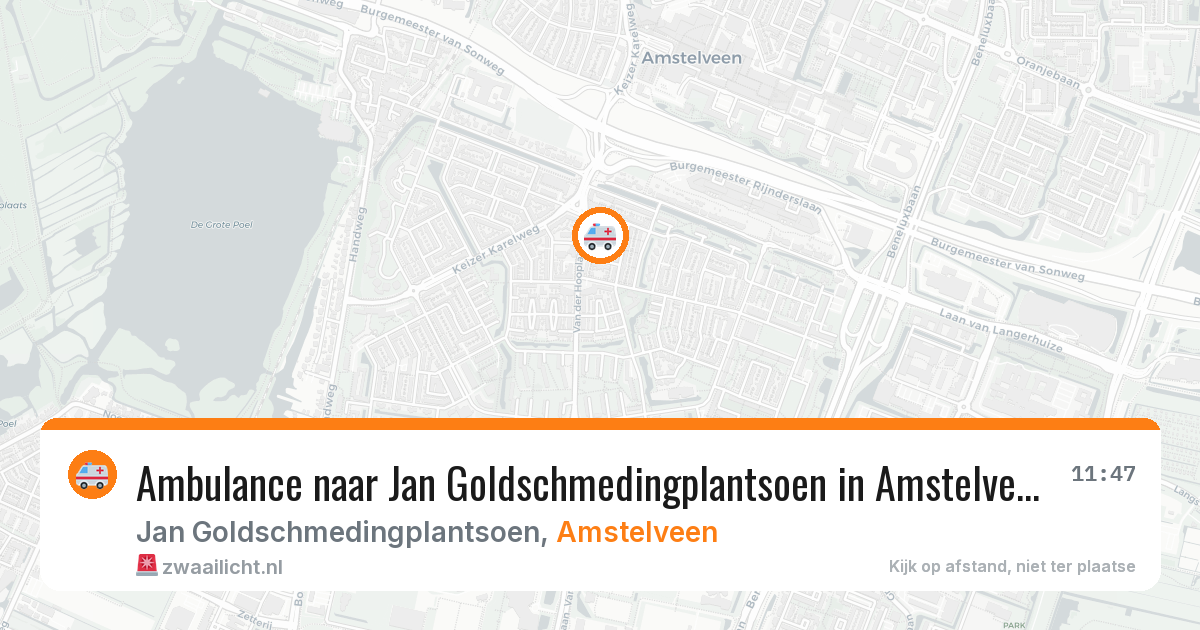 Ambulance naar Jan Goldschmedingplantsoen in Amstelveen — 8 aug 2026