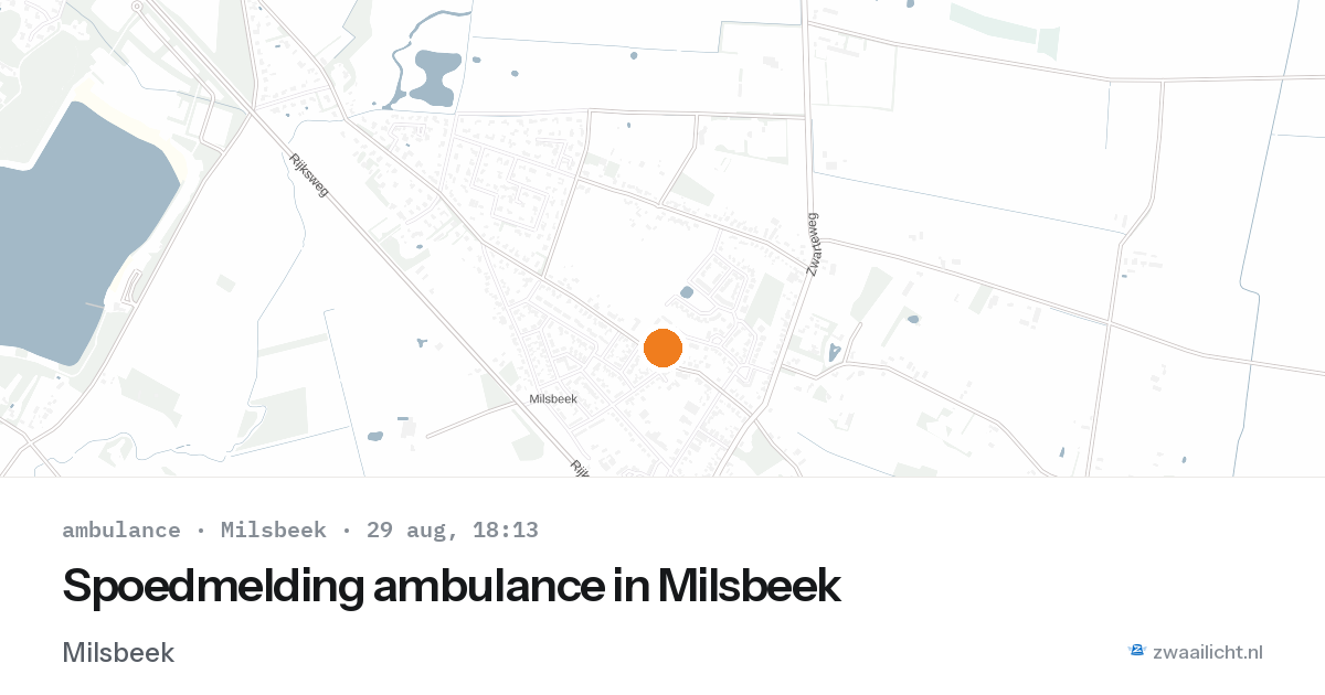 Spoedmelding ambulance in Milsbeek — 29 aug 2026