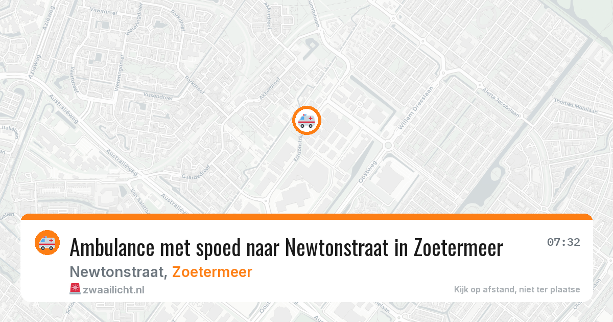 Ambulance met spoed naar Newtonstraat in Zoetermeer — 25 jun 2026
