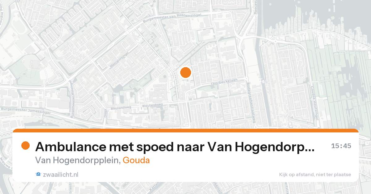 Ambulance met spoed naar Van Hogendorpplein in Gouda — 9 jun 2026