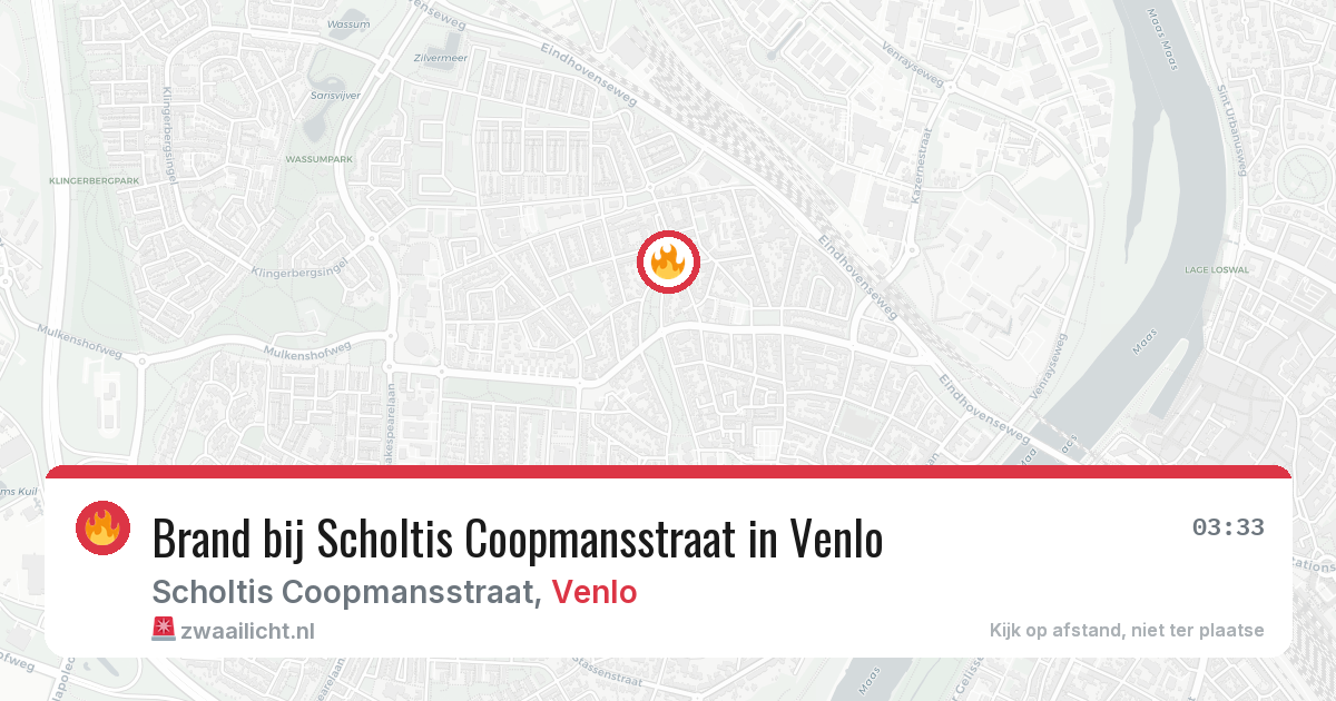 Brand bij Scholtis Coopmansstraat in Venlo — 27 mei 2026