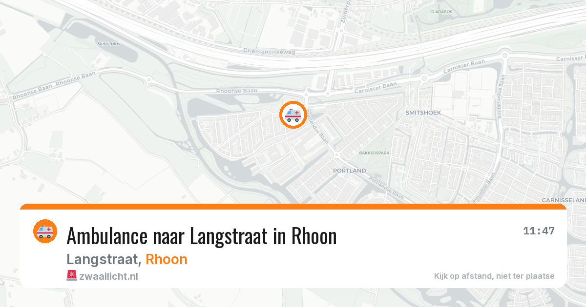 Ambulance naar Langstraat in Rhoon — 16 jul 2026