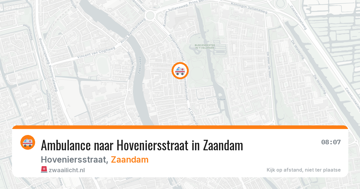 Ambulance naar Hoveniersstraat in Zaandam — 1 apr 2026