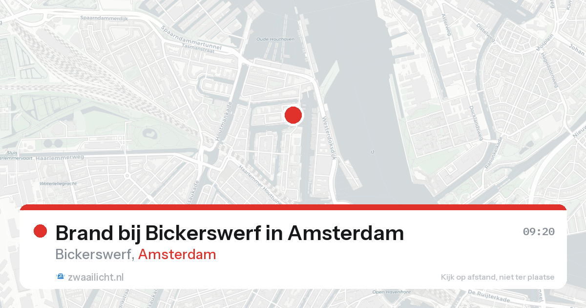 Brand bij Bickerswerf in Amsterdam — 21 aug 2026