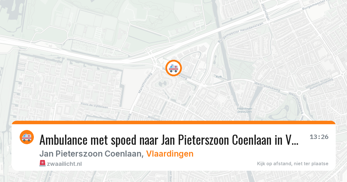 Ambulance met spoed naar Jan Pieterszoon Coenlaan in Vlaardingen — 16 mei 2026