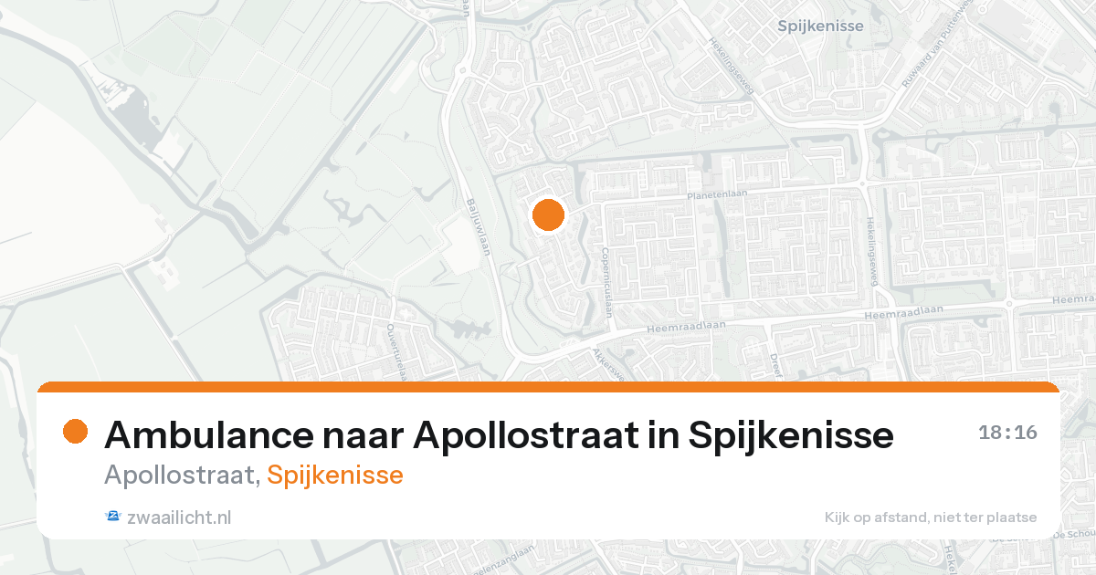 Ambulance naar Apollostraat in Spijkenisse — 20 aug 2026