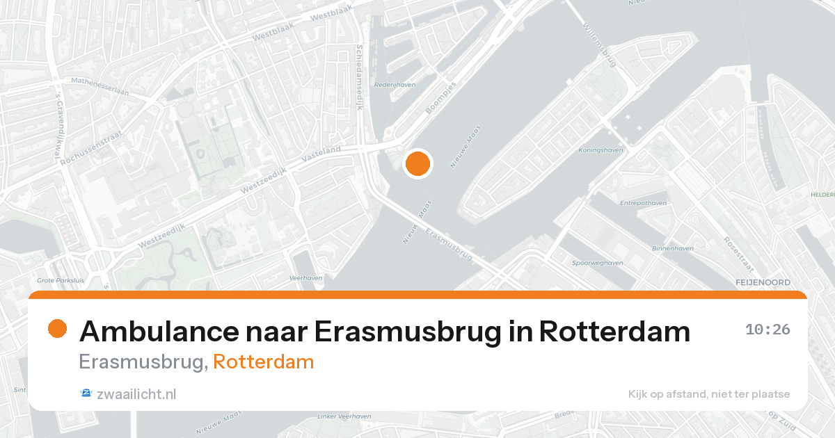 Ambulance naar Erasmusbrug in Rotterdam — 15 aug 2026
