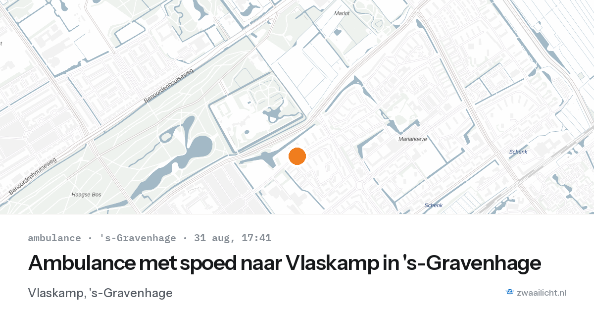 Ambulance met spoed naar Vlaskamp in 's-Gravenhage — 31 aug 2026