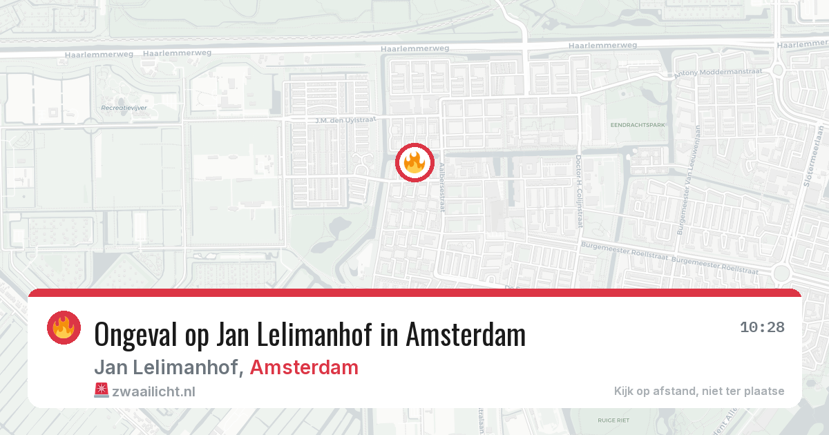 Ongeval op Jan Lelimanhof in Amsterdam — 20 jul 2026
