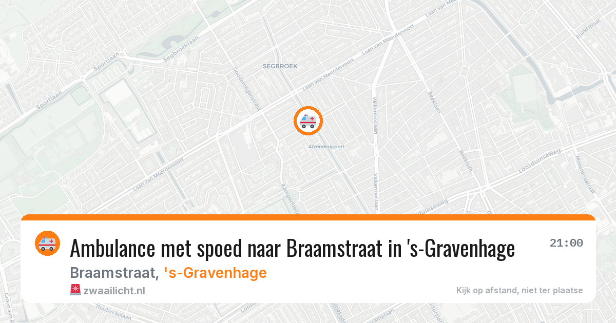 Ambulance met spoed naar Braamstraat in 's-Gravenhage — 25 mei 2026