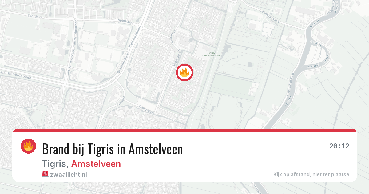 Brand bij Tigris in Amstelveen — 6 apr 2026