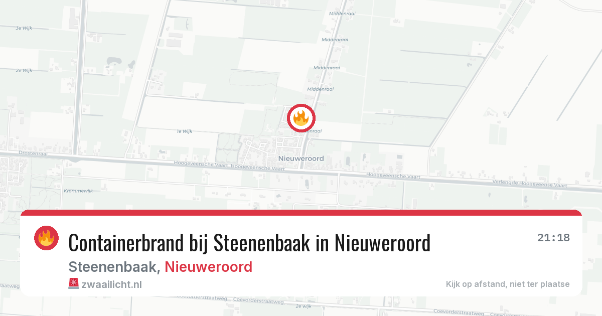 Containerbrand bij Steenenbaak in Nieuweroord — 16 mei 2026