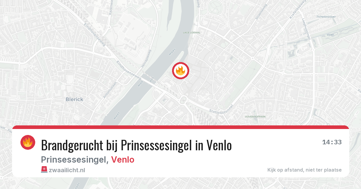 Brandgerucht bij Prinsessesingel in Venlo — 4 apr 2026