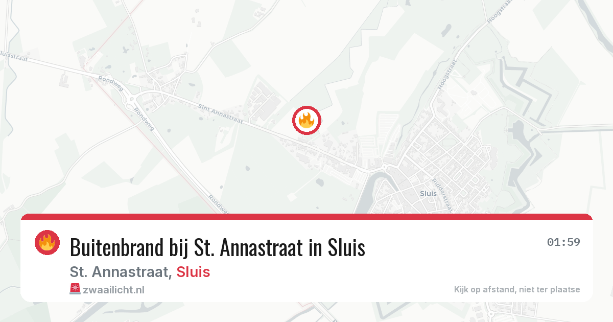 Buitenbrand bij St. Annastraat in Sluis — 4 aug 2026