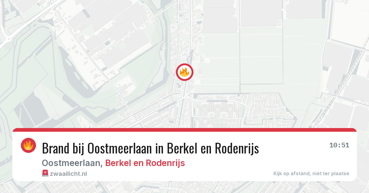 Brand bij Oostmeerlaan in Berkel en Rodenrijs — 27 jun 2026