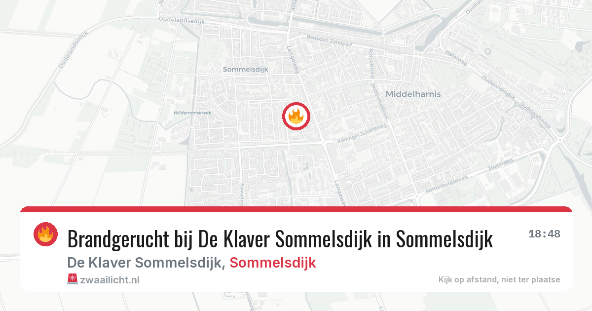 Brandgerucht bij De Klaver Sommelsdijk in Sommelsdijk — 8 jun 2026
