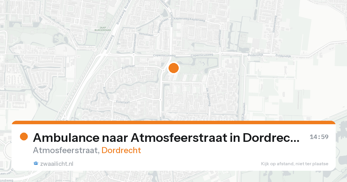 Ambulance naar Atmosfeerstraat in Dordrecht — 22 aug 2026
