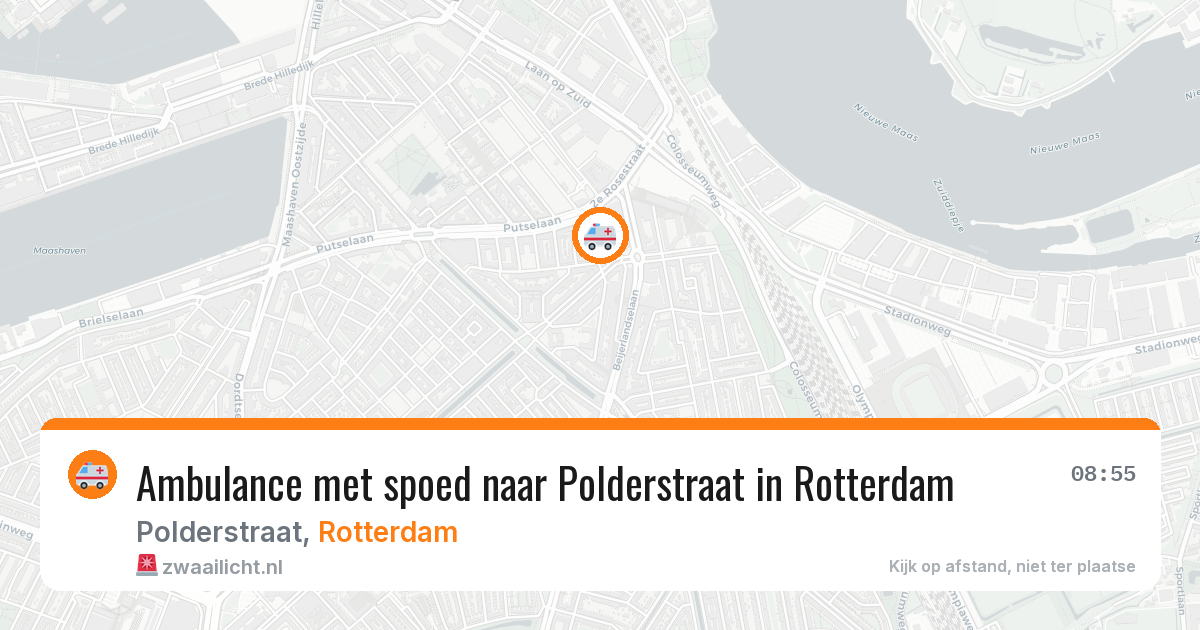 Ambulance met spoed naar Polderstraat in Rotterdam — 11 aug 2026