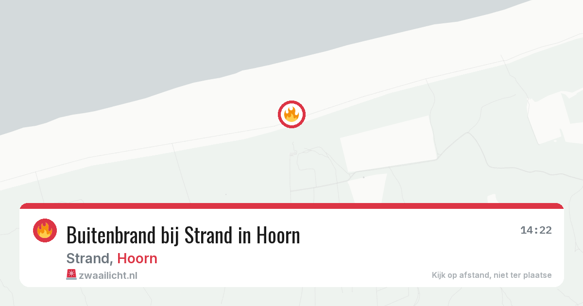 Buitenbrand bij Strand in Hoorn — 6 aug 2026