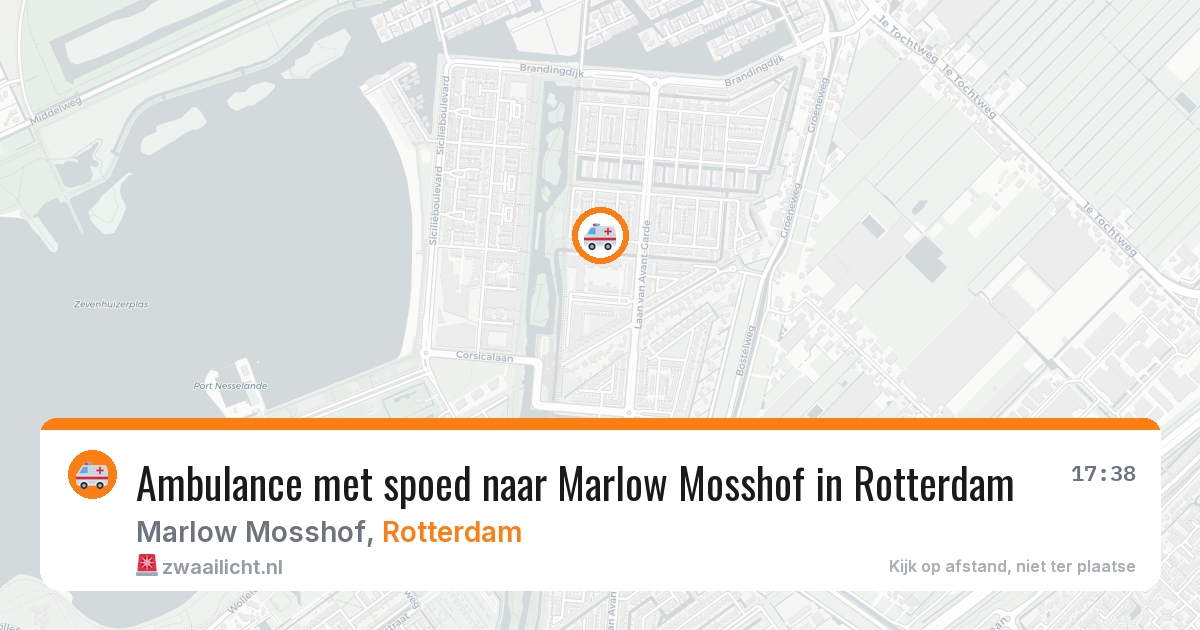 Ambulance met spoed naar Marlow Mosshof in Rotterdam — 9 aug 2026
