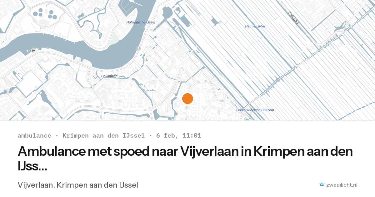 Ambulance met spoed naar Vijverlaan in Krimpen aan den IJssel — 6 feb 2026