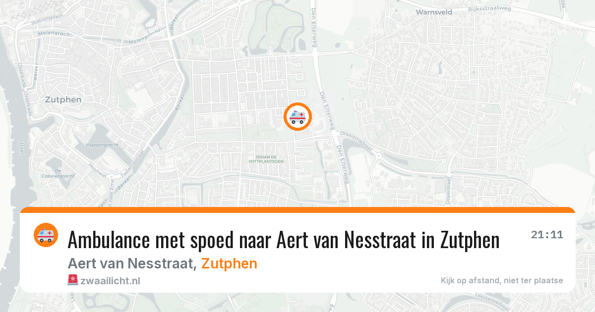 Ambulance met spoed naar Aert van Nesstraat in Zutphen — 18 jun 2026