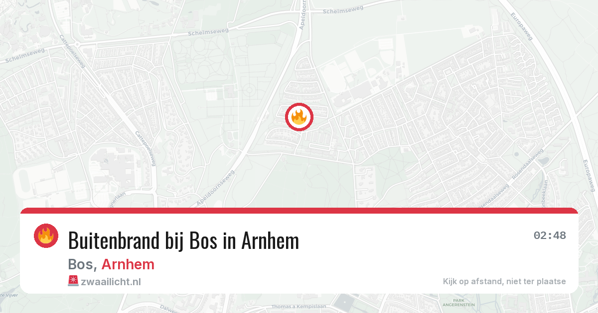 Buitenbrand bij Bos in Arnhem — 15 aug 2026