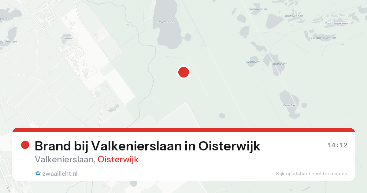 Brand bij Valkenierslaan in Oisterwijk — 19 aug 2026
