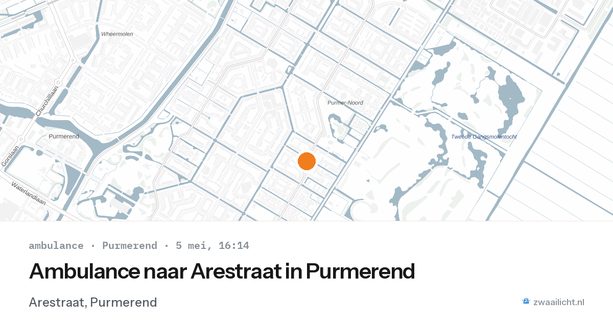 Ambulance naar Arestraat in Purmerend — 5 mei 2026