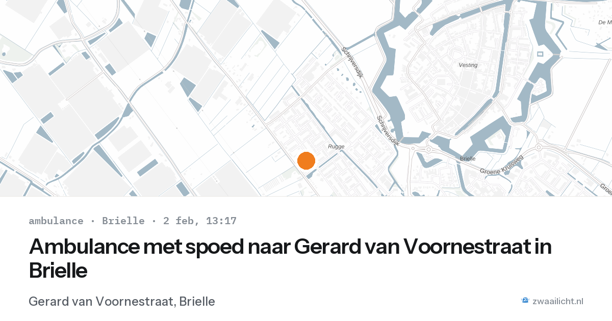 Ambulance met spoed naar Gerard van Voornestraat in Brielle — 2 feb 2026