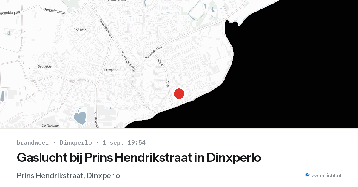 Gaslucht bij Prins Hendrikstraat in Dinxperlo — 1 sep 2026