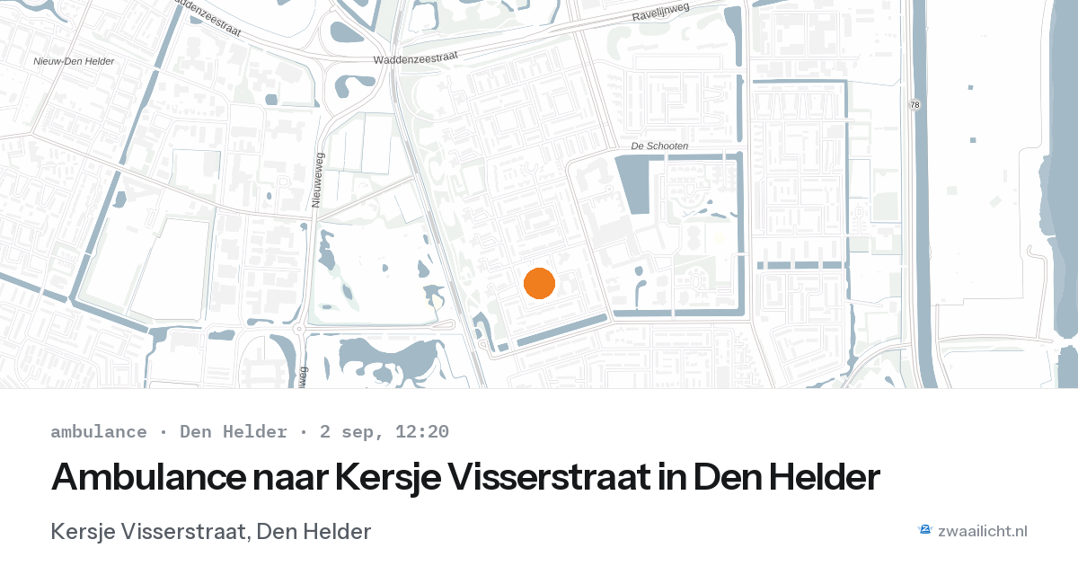 Ambulance naar Kersje Visserstraat in Den Helder — 2 sep 2026