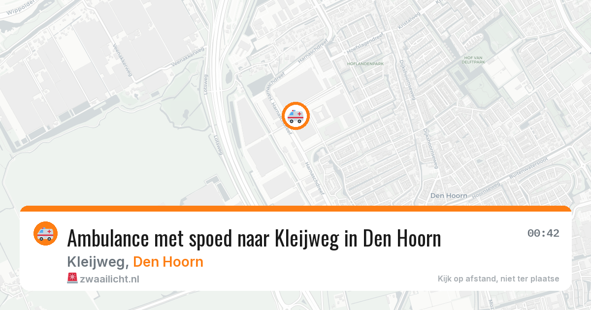 Ambulance met spoed naar Kleijweg in Den Hoorn — 5 jul 2026