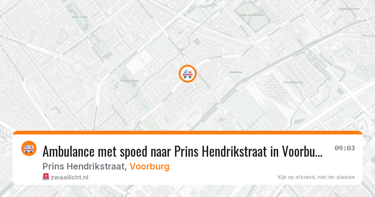 Ambulance met spoed naar Prins Hendrikstraat in Voorburg — 28 mrt 2026