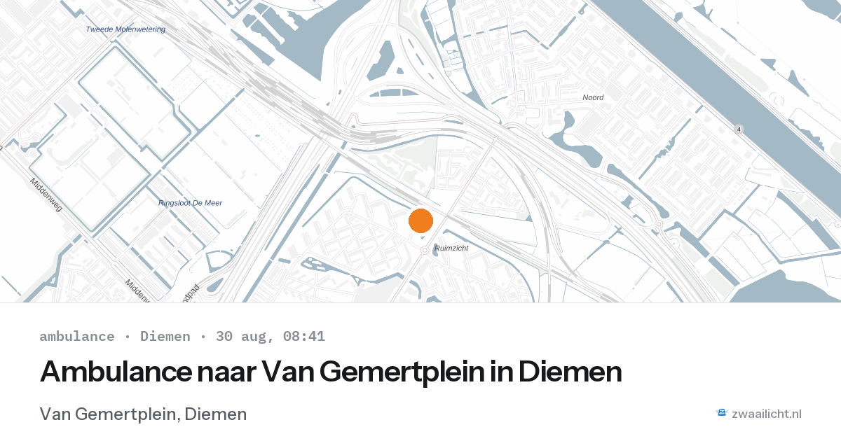 Ambulance naar Van Gemertplein in Diemen — 30 aug 2026