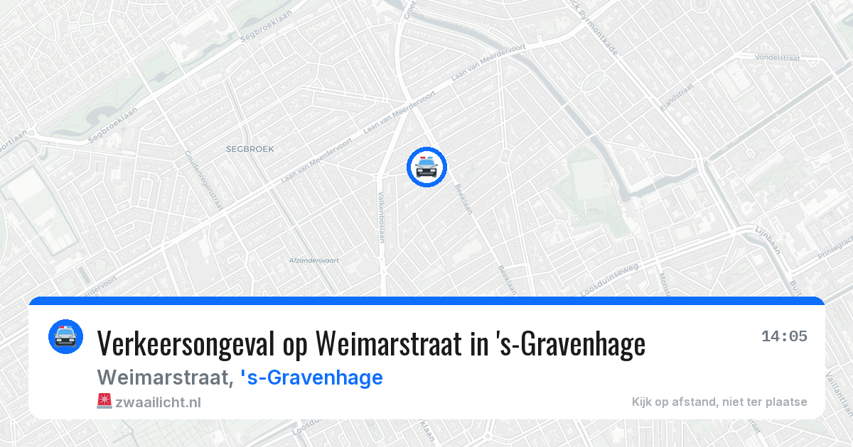 Verkeersongeval op Weimarstraat in 's-Gravenhage — 6 aug 2026