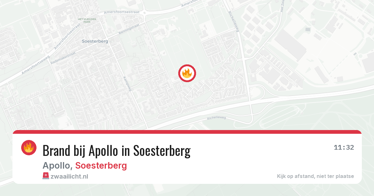 Brand bij Apollo in Soesterberg — 19 jun 2026