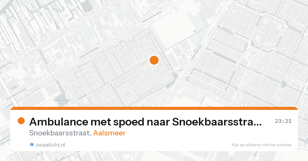 Ambulance met spoed naar Snoekbaarsstraat in Aalsmeer — 20 aug 2026