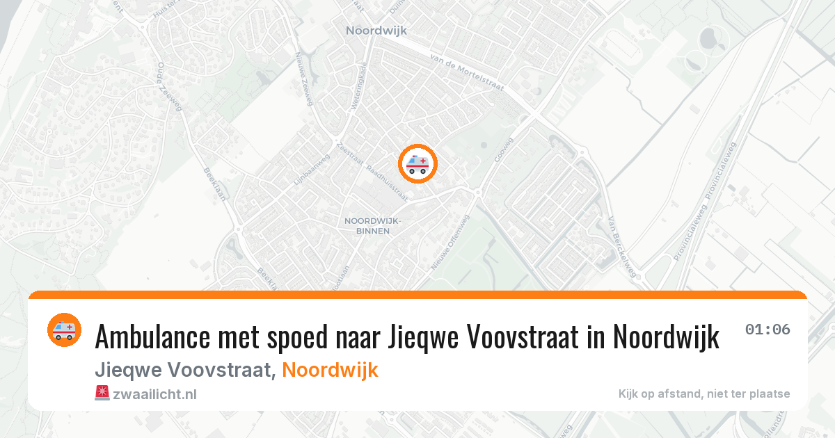 Ambulance met spoed naar Jieqwe Voovstraat in Noordwijk — 29 jun 2026