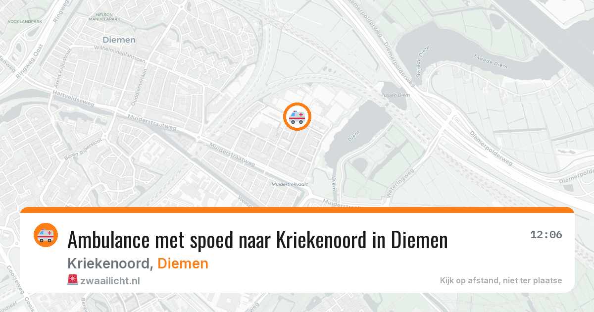 Ambulance met spoed naar Kriekenoord in Diemen — 7 aug 2026